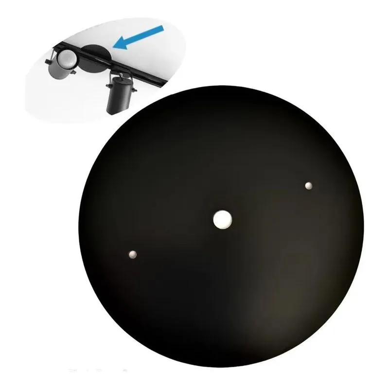2x Tampa Cega Espelho 14cm Teto Trilho Eletrificado Luminári