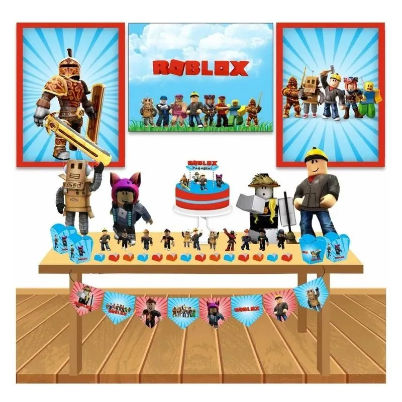 5x Kit Festa - Minha Festinha - Roblox Menino Lembrancinhas