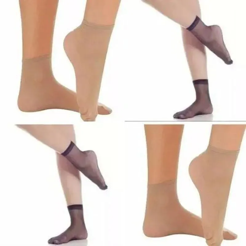 Meias Soquete Femininas Kit 10 Pares Nude E Preta Adulto