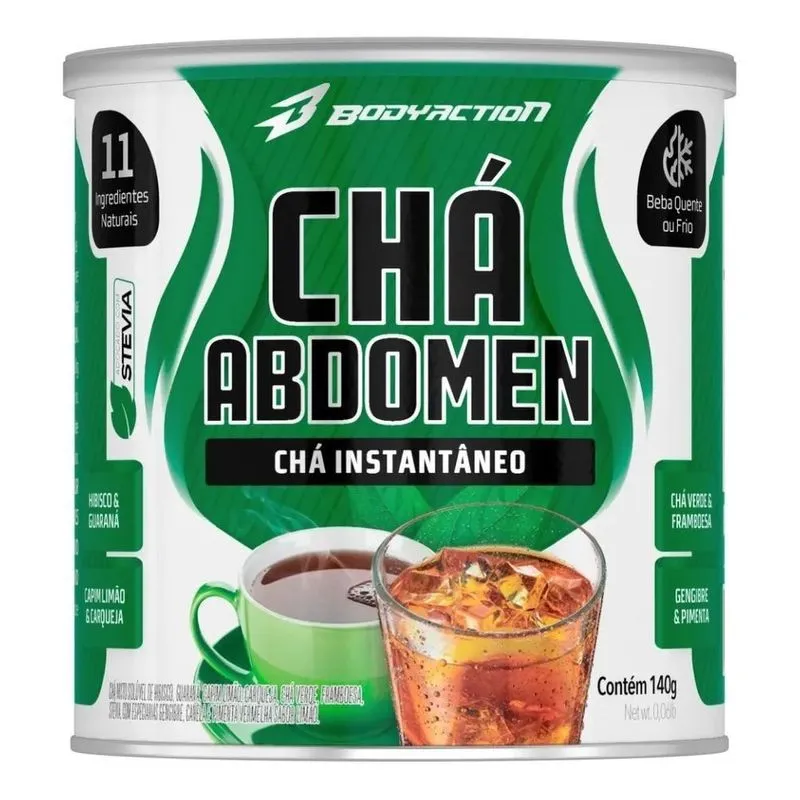 10x Bodyaction Té Abdomen Misto Solúvel 140g Hibisco Guaran