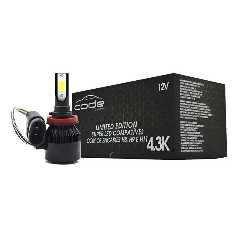 Super Led Techone 4300k: Melhor Visão + Economia - H8 H9 H11