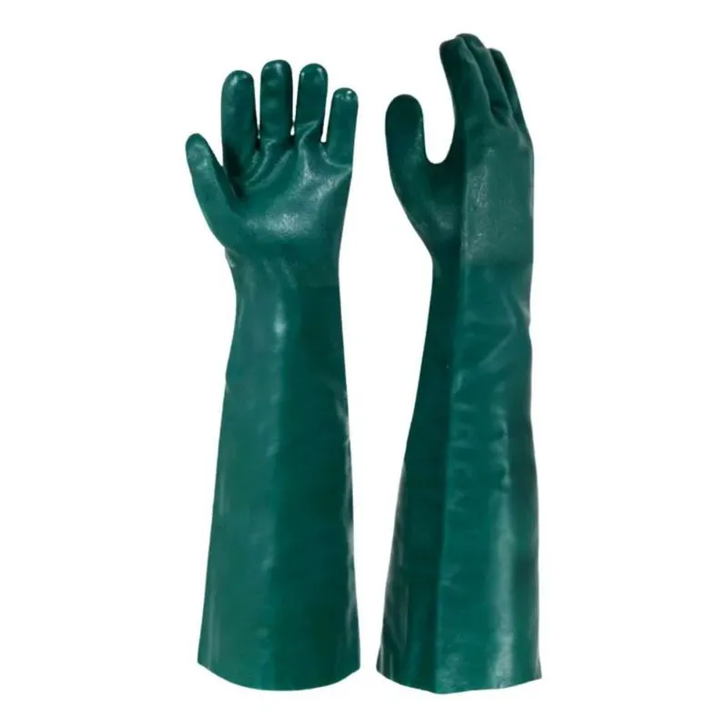 10x Luva Pvc Forrada Palma Áspera Cano Longo 70cm Alta Qual