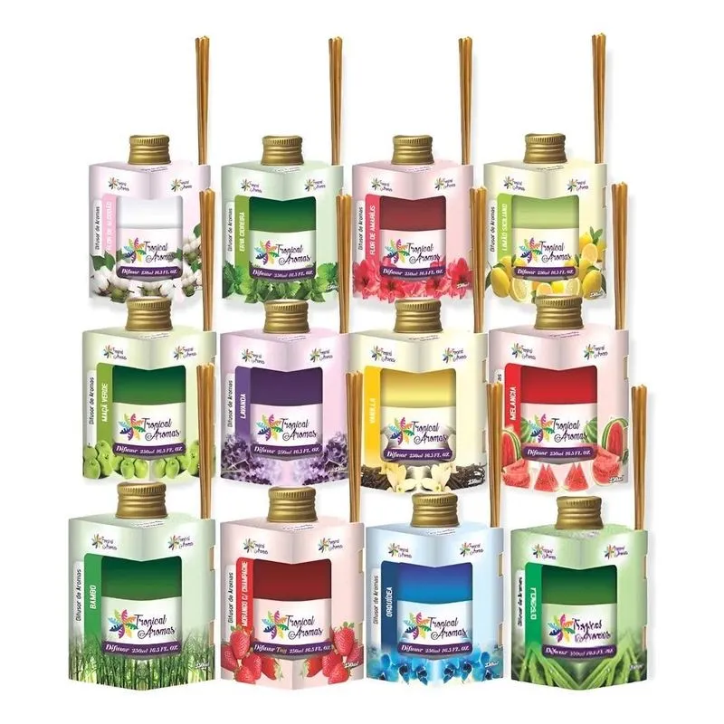 Kit 6 Difusores 250ml: Aromas - Várias Citronela, Erva Cidre