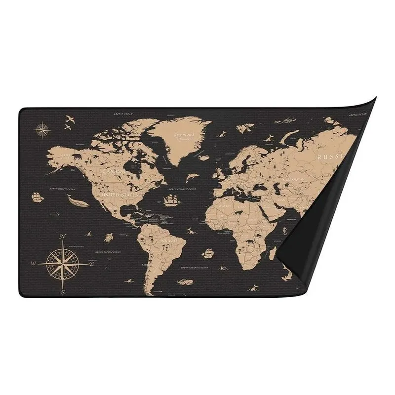 Mouse Pad Gamer 90x40cm: Precisão Imbatível - Mapa Mundi 1972