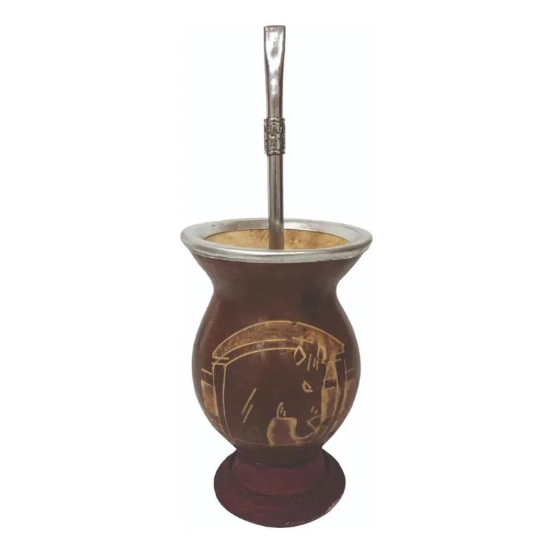 Conjunto Para Chimarrão Martelada Com Bomba