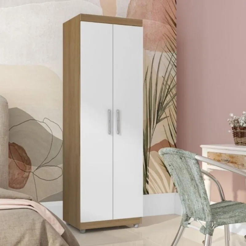Armário Multiuso Albion 2 Portas 5 Prateleiras MDP 60CM Amêndoa Casah