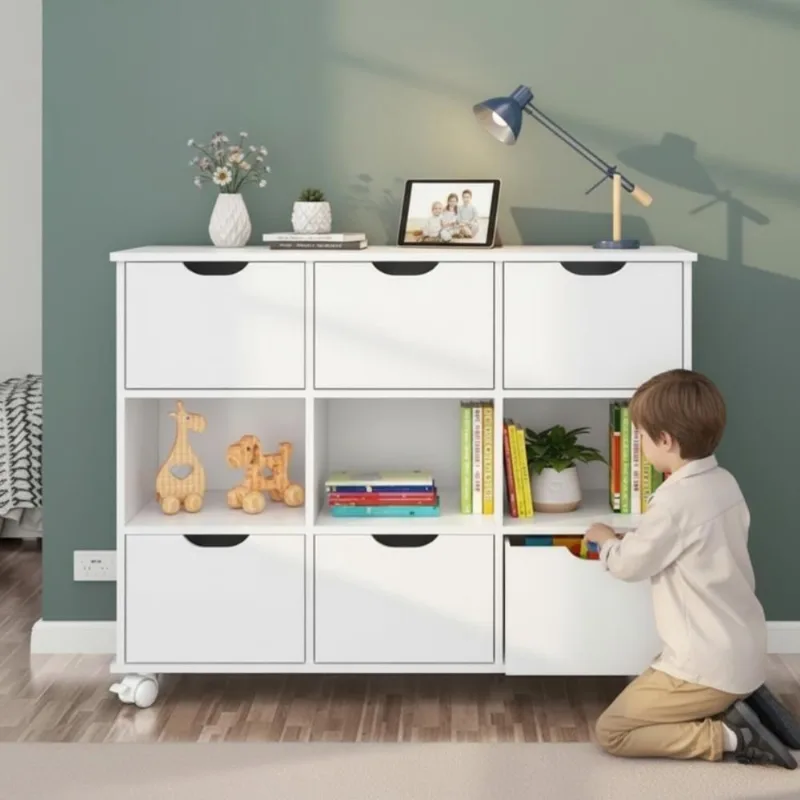 Estante Organizadora Nicho Portland 6 Gavetas MDP Branco com Rodízios Casah