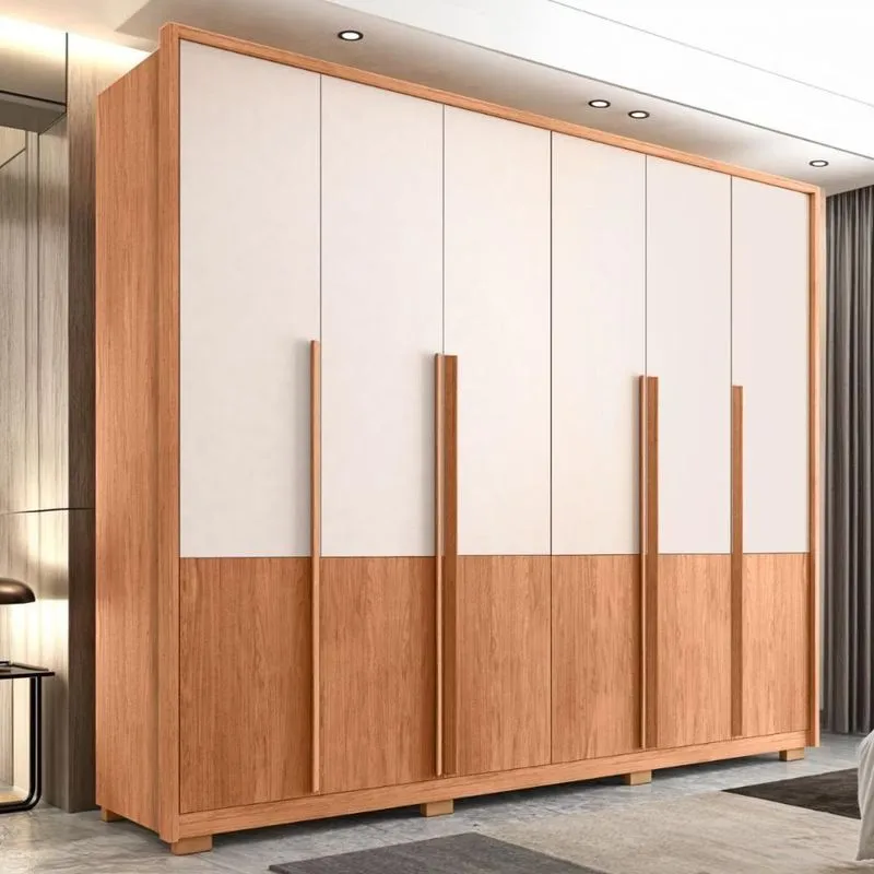 Guarda Roupa Casal Hopper 2.7 6 Portas De Bater 6 Gavetas Mdf Freijó-suede Casah 265cm