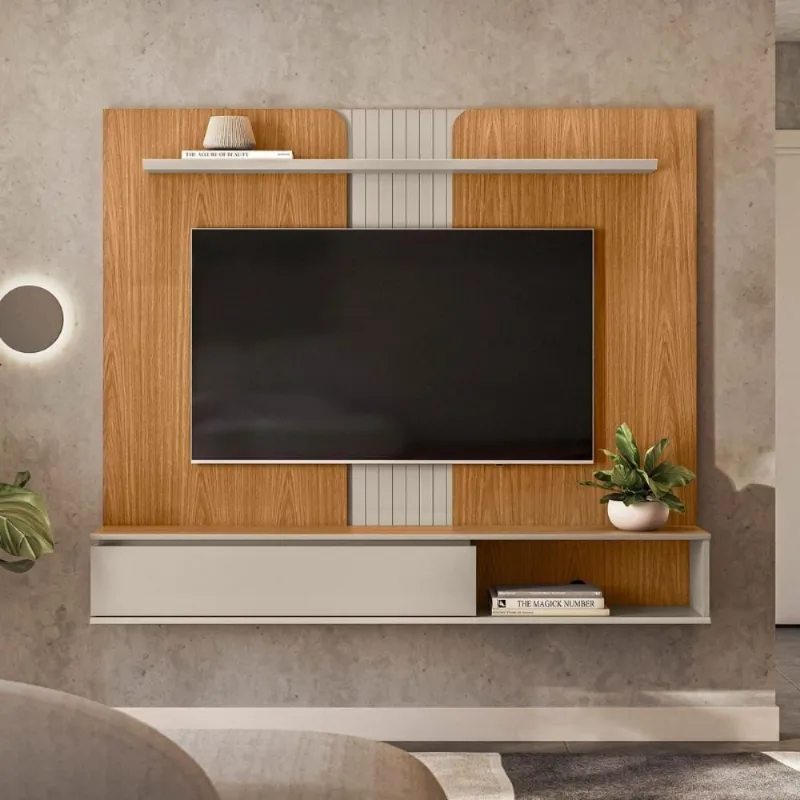 Home para TV Friburgo 65" 160CM MDF-MDP com Portas Deslizantes Off White Casah