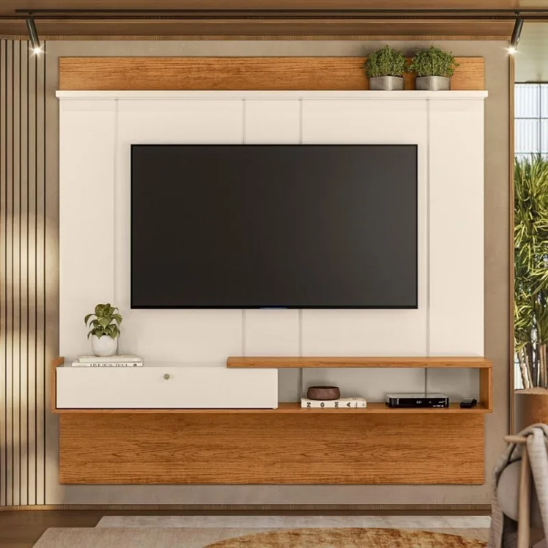 Home Suspenso Niterói para TV 65" 180CM MDP Off White Canela Casah