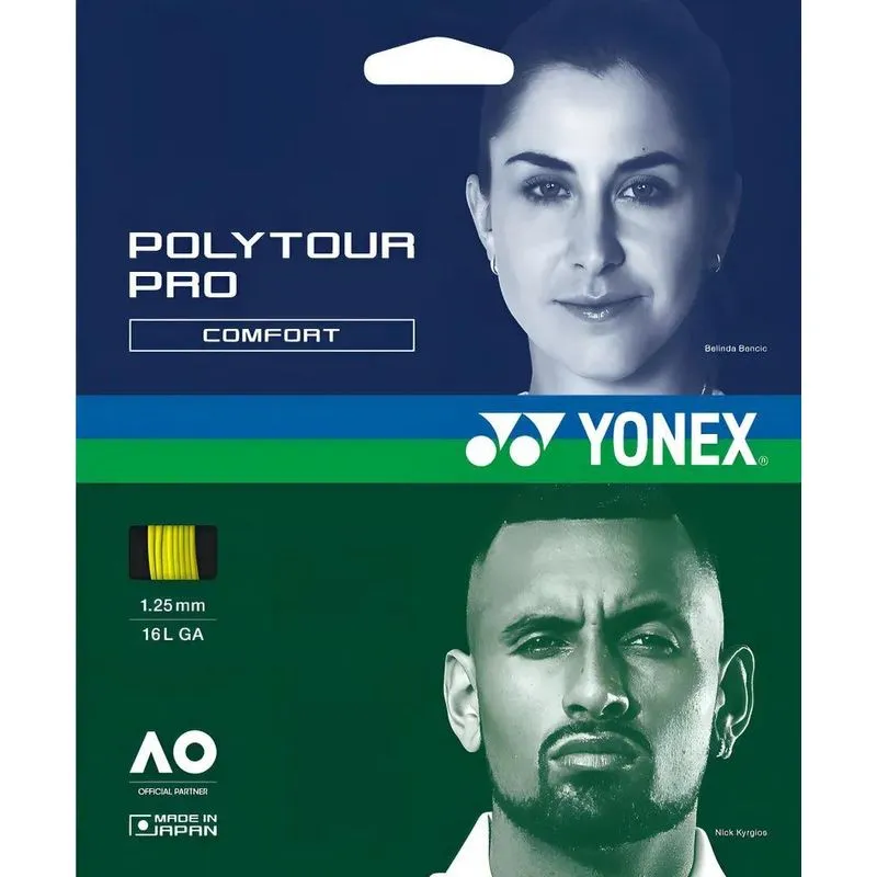 Set De Corda Yonex Poly Tour Pro 12m Grafite Cor Amarela