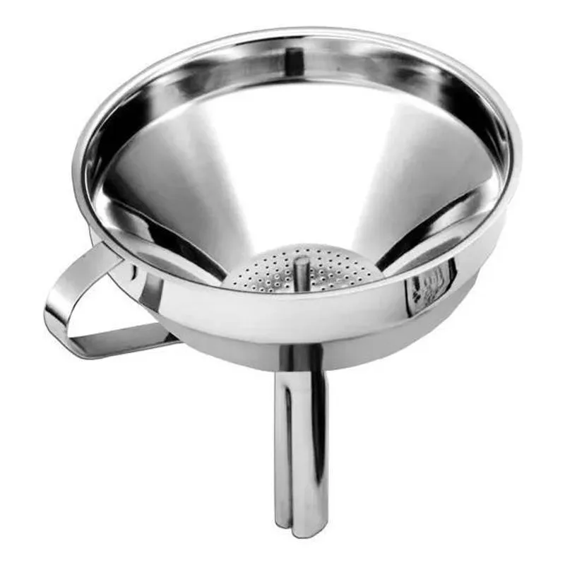 5x Funil Com Peneira Coador Aço Inox 15cm Profissional Coque