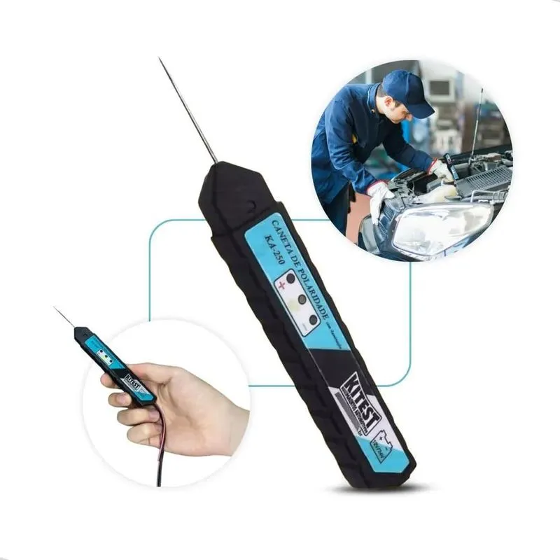 5x Caneta De Polaridade E Teste Com Automotiva Kitest Flex L