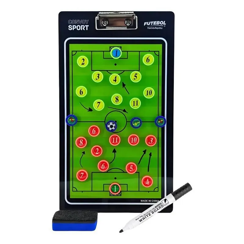 Prancheta Tática Magnética Para Futebol Com Caneta - Campo