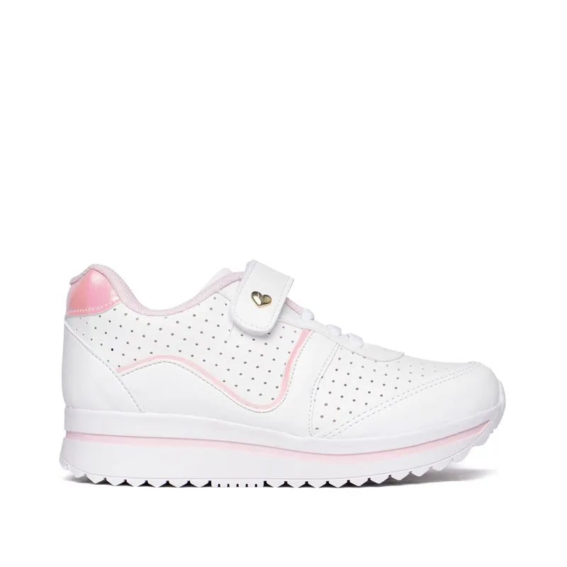 Tênis Infantil Club Happy Coração Branco/Rosa - 30