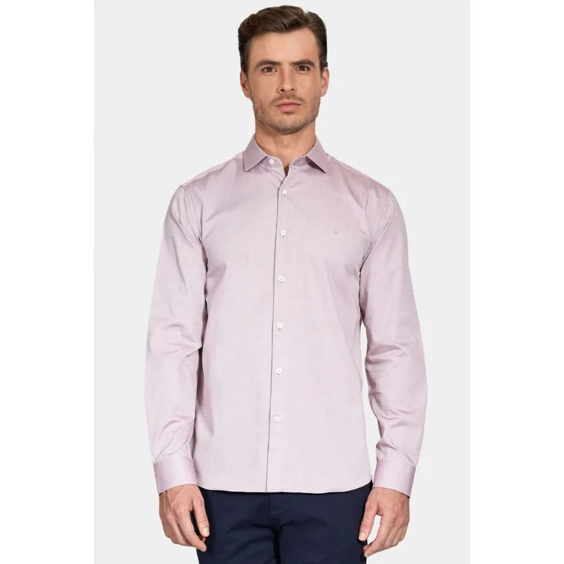 Camisa Manga Longa Pinpoint Bordeaux - P