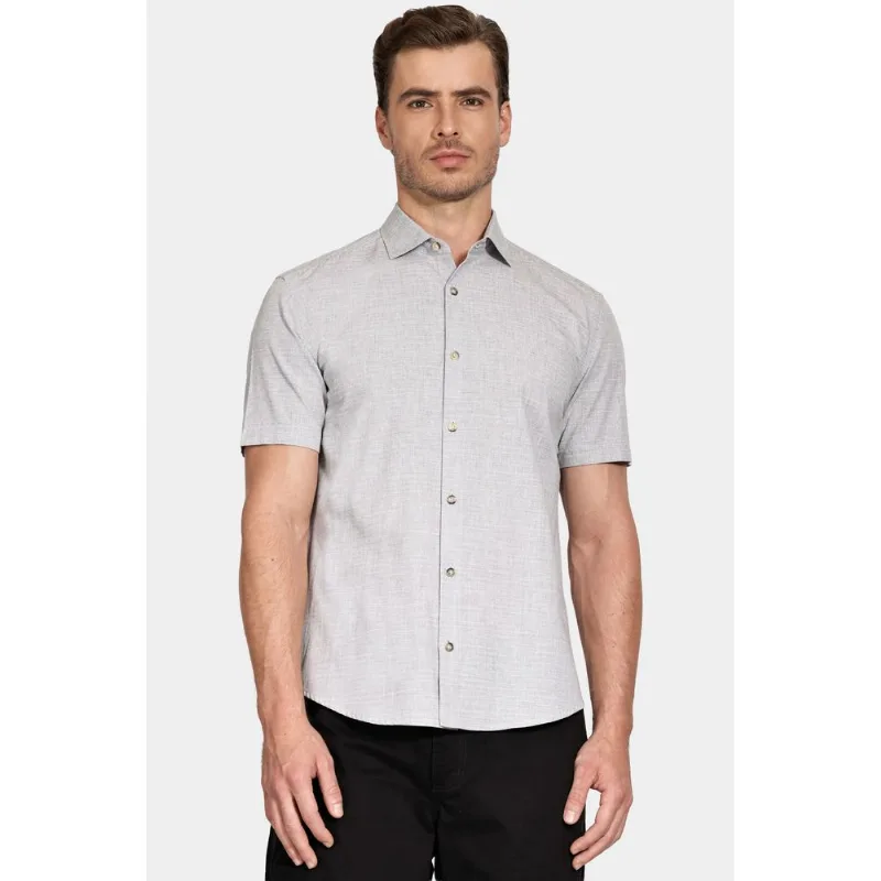 Camisa Manga Curta Slim Algodão Flame Soft Preto - M