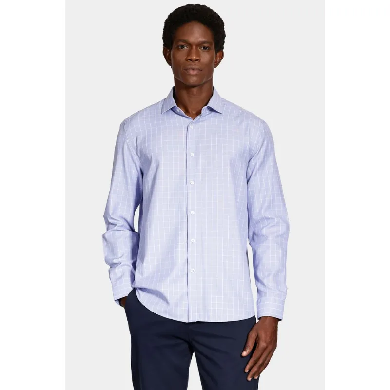 Camisa Manga Longa Regular Siena Misto Xadrez Azul - GG