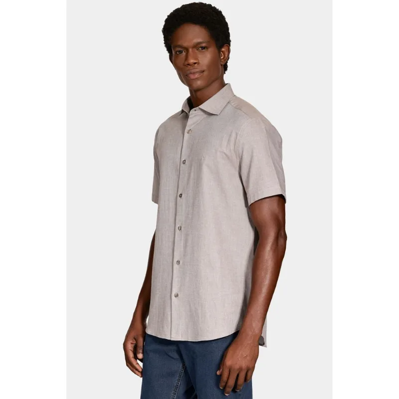 Camisa Manga Curta Regular Nature Line Caqui - G