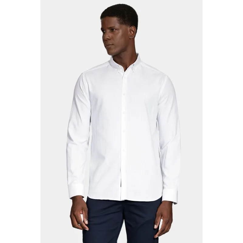 Camisa Manga Longa Slim Button Down Colors Branco - P