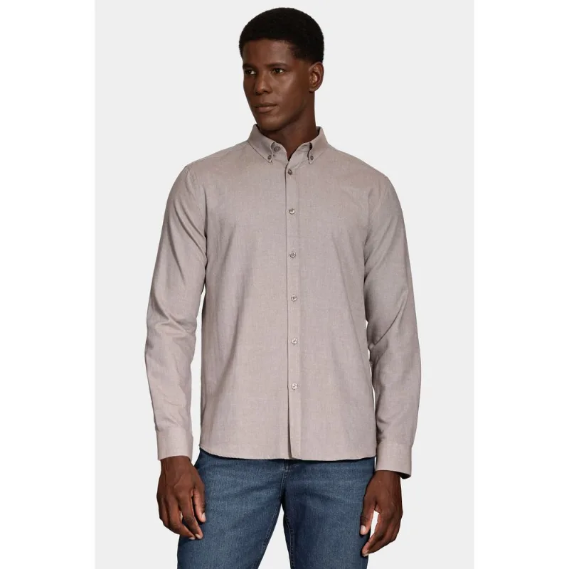 Camisa Manga Longa Slim Button Down Colors Caqui - XGG