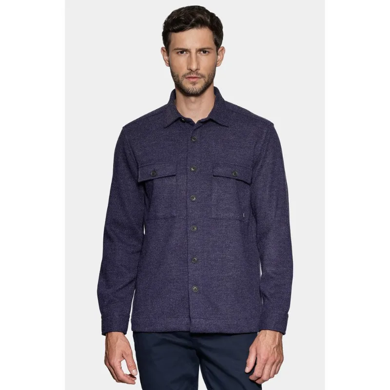 Camisa Manga Longa Overshirt Feltro Fall Marinho - XGG