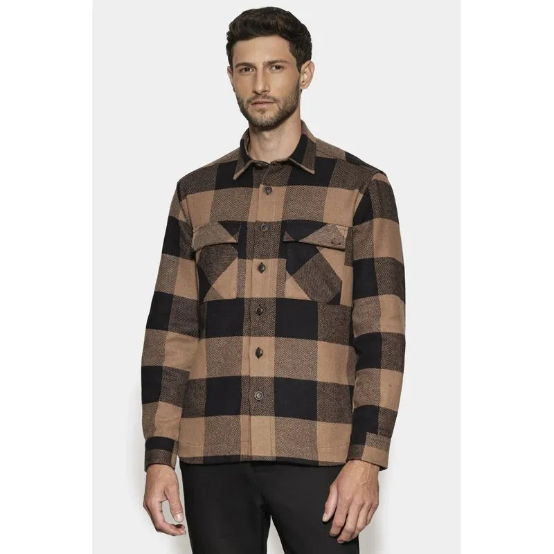 Camisa Overshirt Maxi Xadrez Castor Com Preto - XXG