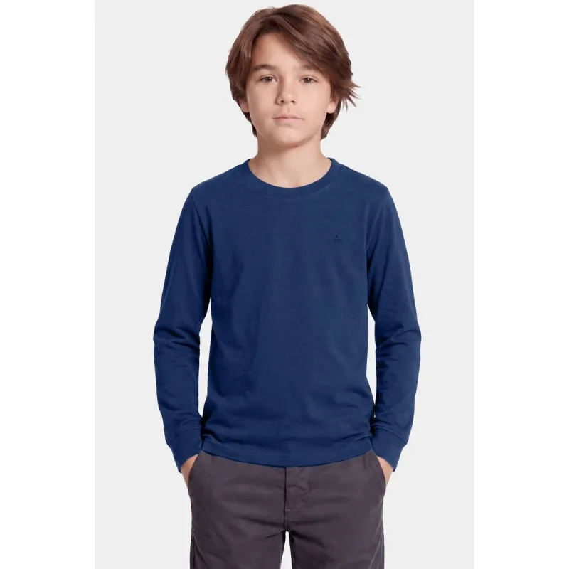 Camiseta Manga Longa Infantil Básica Navy - 04