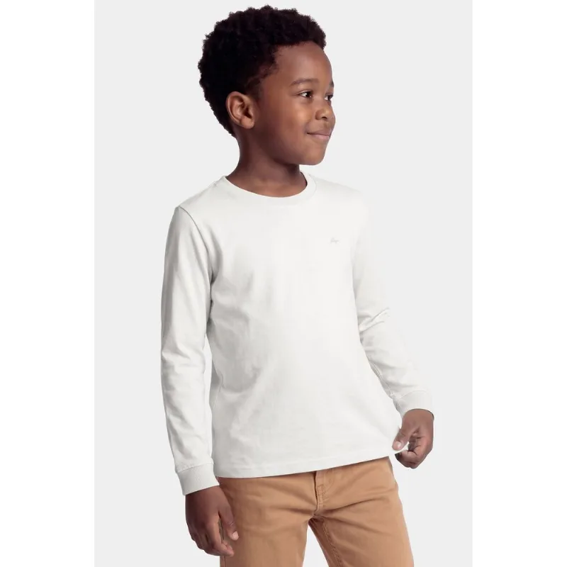 Camiseta Manga Longa Infantil Básica Off White - 06