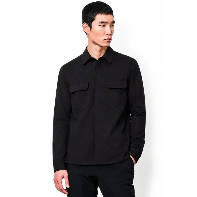 Overshirt Manga Longa Malha Dupla Preto - P
