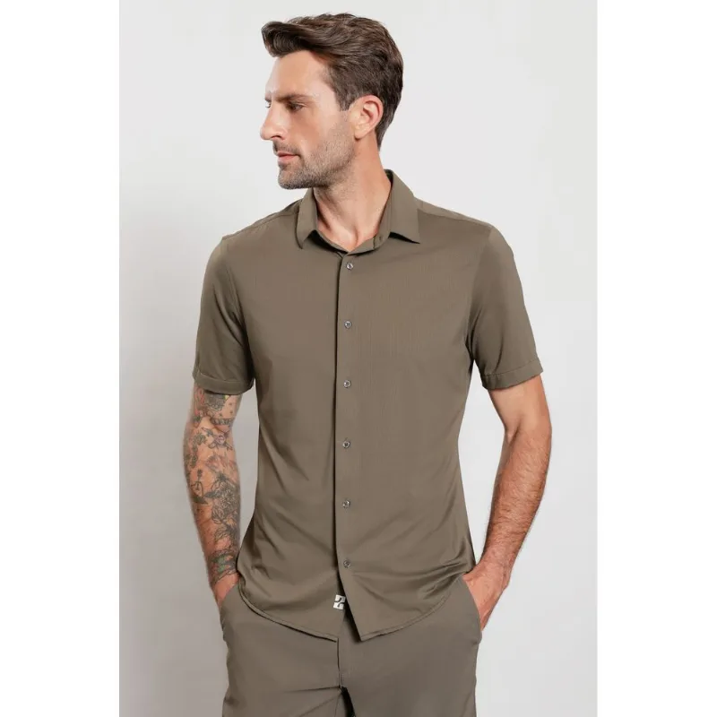 Camisa Manga Curta Bold Everyday Verde Militar - P