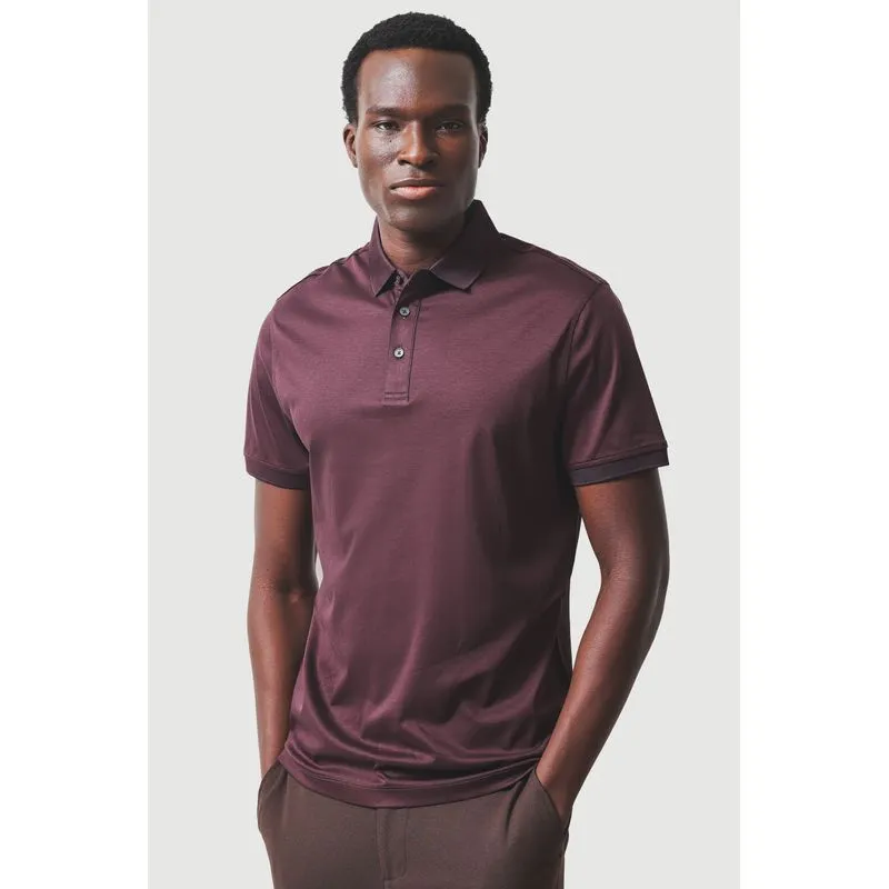 Polo Manga Curta Silk Blend Modal Burgundy 118 - P