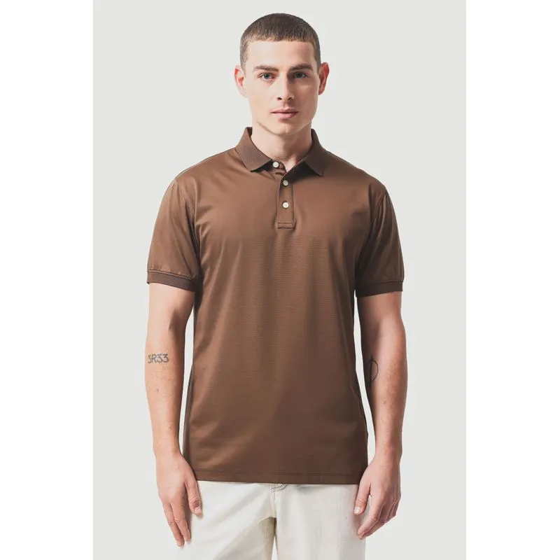Polo Manga Curta A-70 Interlock Cacau 118 - XGG