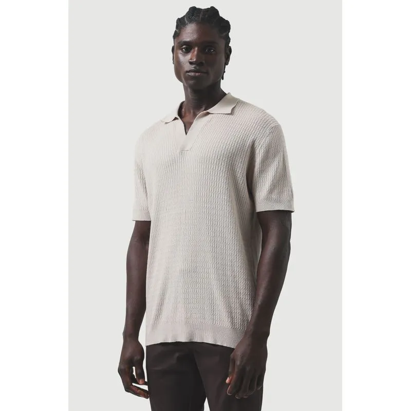 Polo Tricot Manga Curta Babycable Areia - P