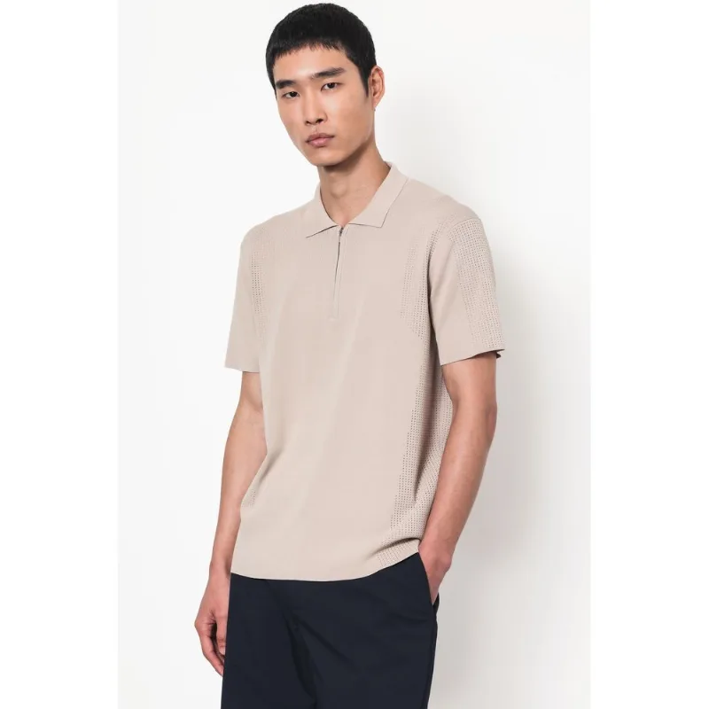 Polo Tricot Air Flow Knit Amendoa - M
