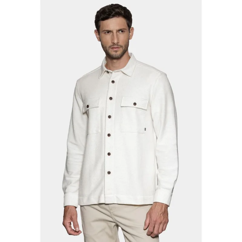 Camisa Manga Longa Over em Malha Milão Linho Natural - GG