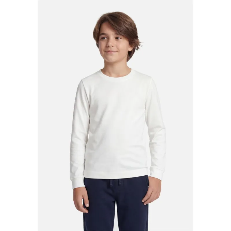 Camiseta Manga Longa Infantil Malha Danubio Off White - 10