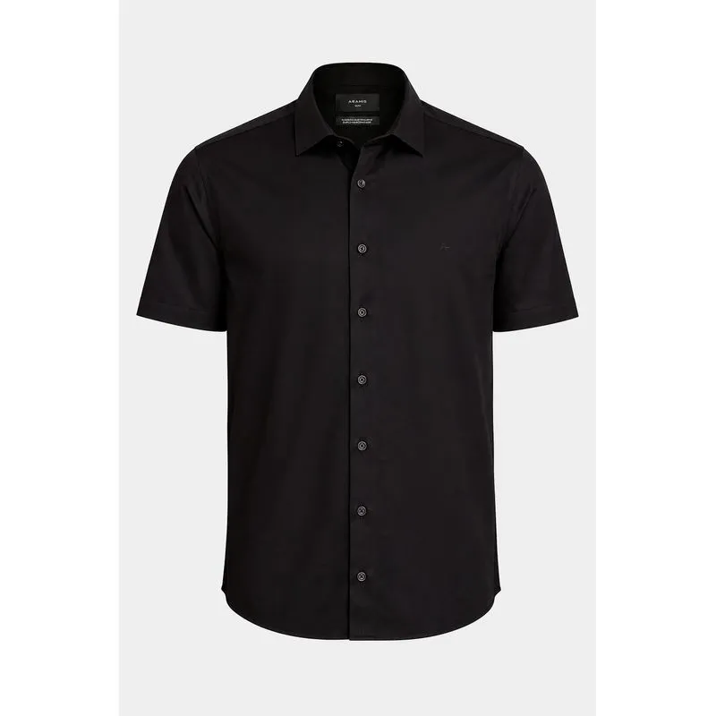 Camisa Manga Curta Slim A-70 Preto - XGG