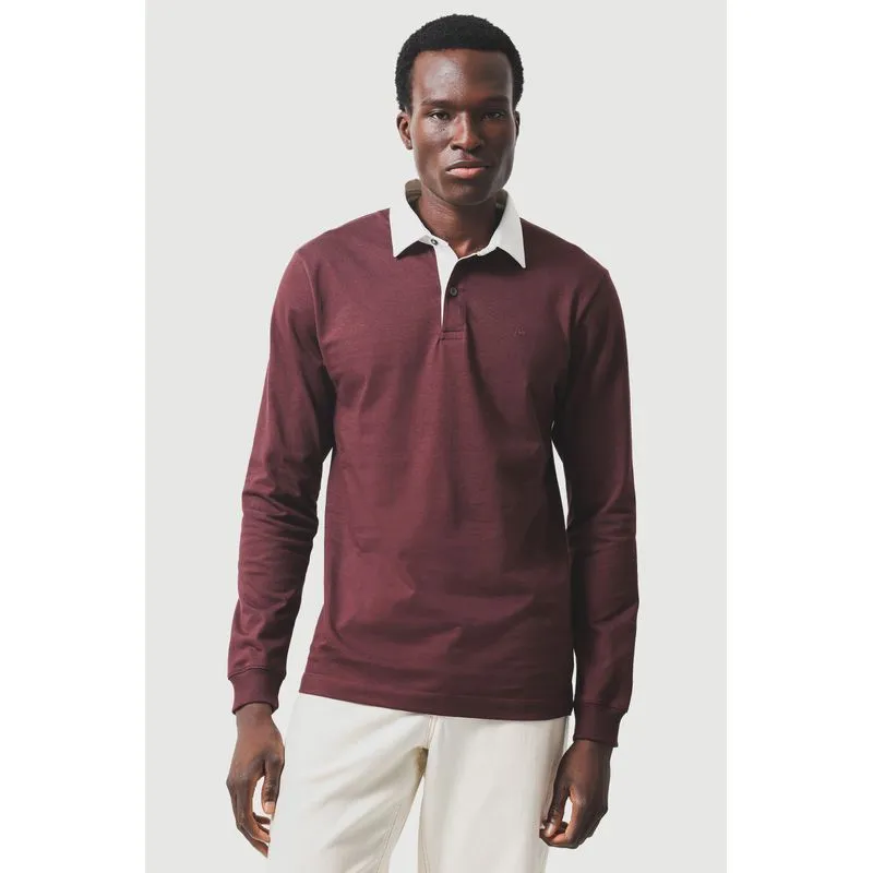 Polo Manga Longa Rugby Liso Burgundy 118 - M