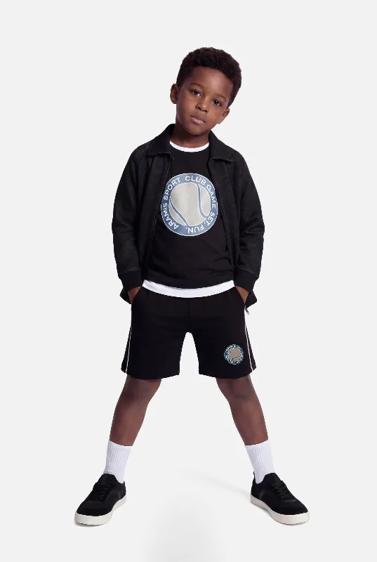 Camiseta Manga Curta Infantil Estampa Logo Tennis Preto - 2