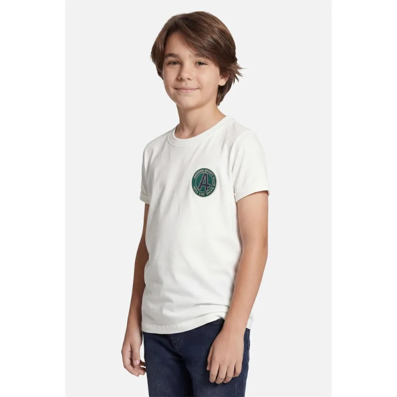 Camiseta Manga Curta Infantil Estampa Tennis Off White - 12