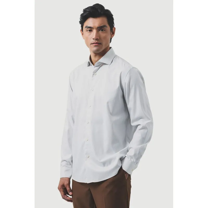 Camisa Manga Longa Regular Stripe Wrinkle Free Areia - G