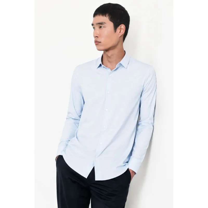 Camisa Manga Longa Classic Stripe Azul Claro - XGG