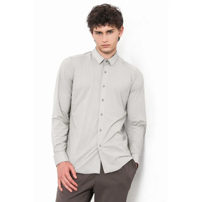 Camisa Manga Longa Easy Iron Cinza Claro - G