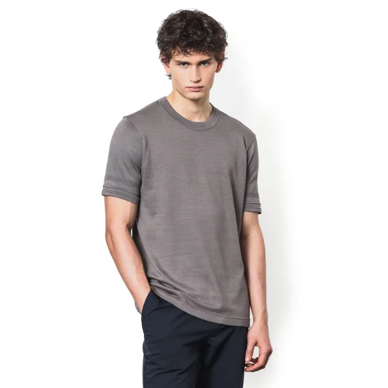 Camiseta Manga Curta Tricot Dual Knit Fume - XGG