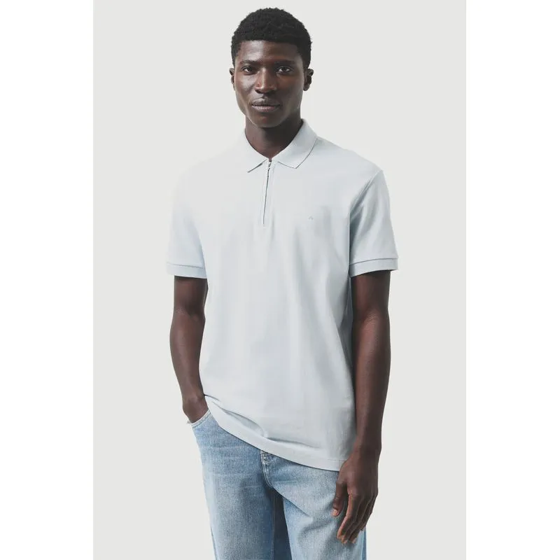 Polo Manga Curta Piquet Com Zíper Azul Celeste 118 - M