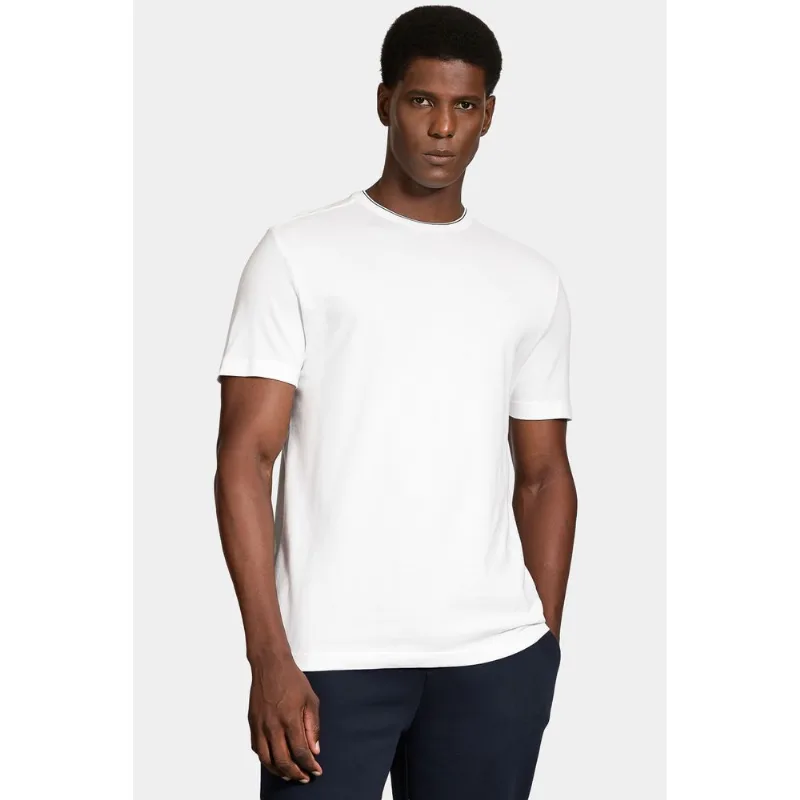 Camiseta Manga Curta Friso Gola Off White - P