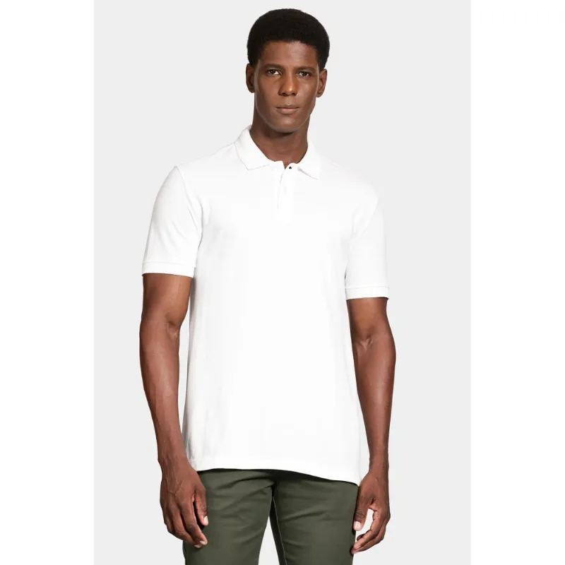 Polo Manga Curta Gola Jacquard Off White - GG
