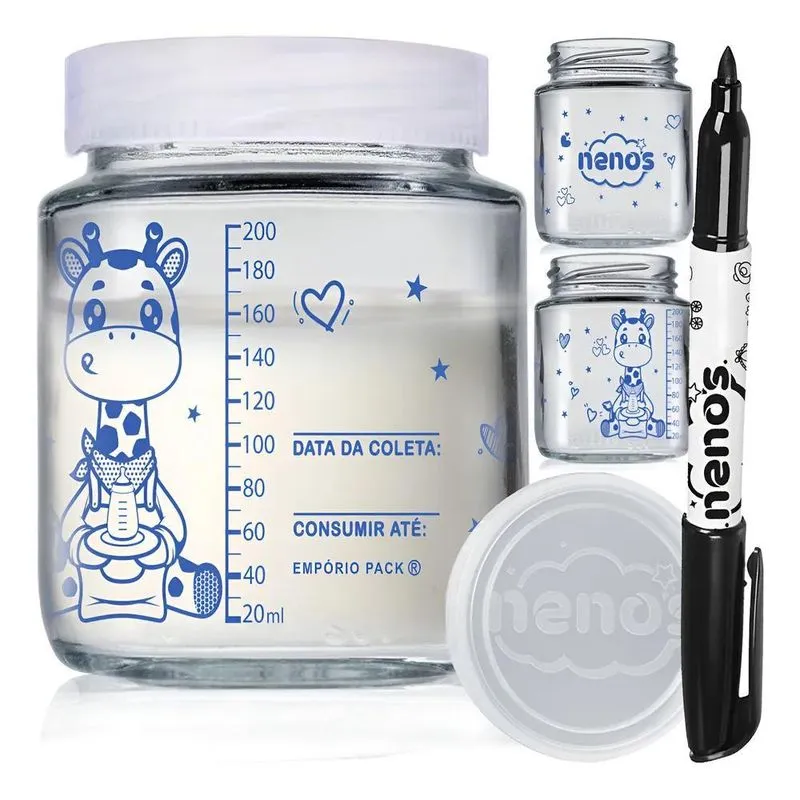 Kit Com 5 Potes De Vidro Para Leite Materno, Gradu Baby Gira