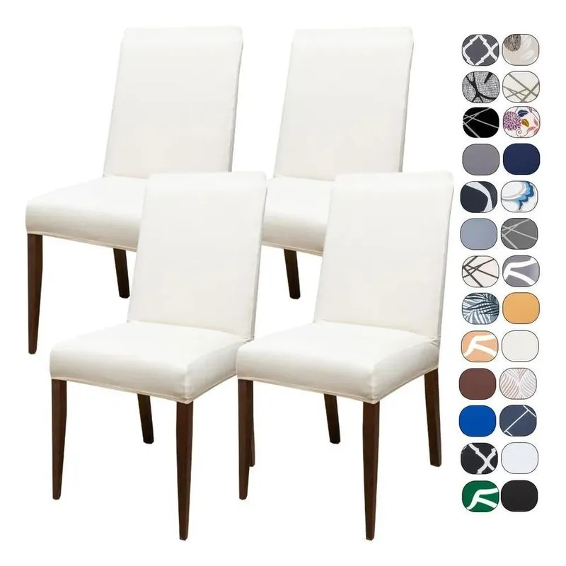 Kit 4 Capas Para Cadeira Spandex: Renove Já - Palha